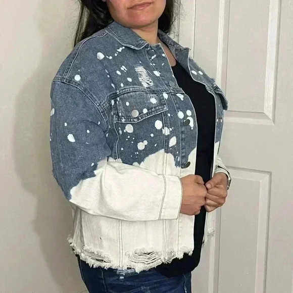 BiBi Distressed Denim Jacket | Size Small - Picture 3 of 6
